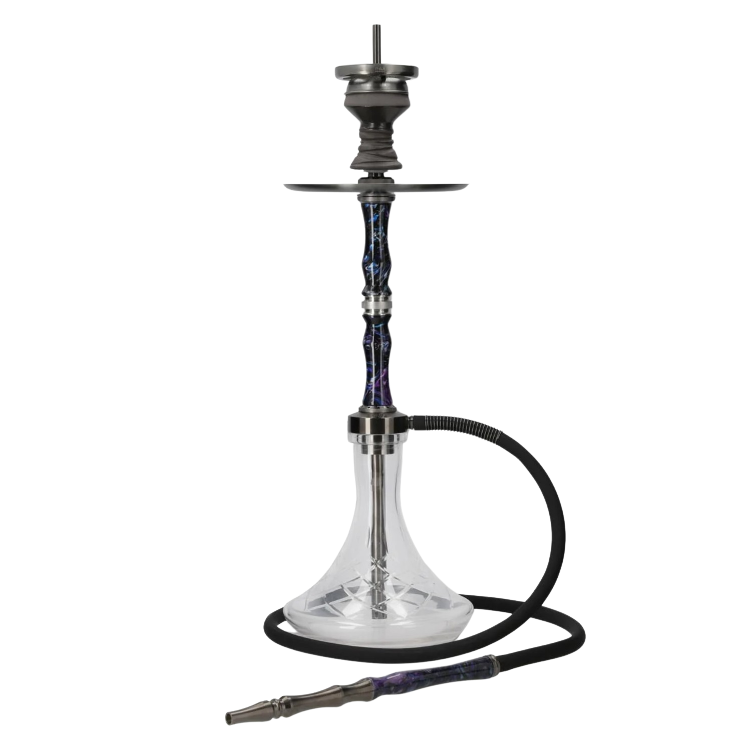 INVI Recursion Handcut Edelstahl Gun Metal Schwarz-Blau-Lila Shisha